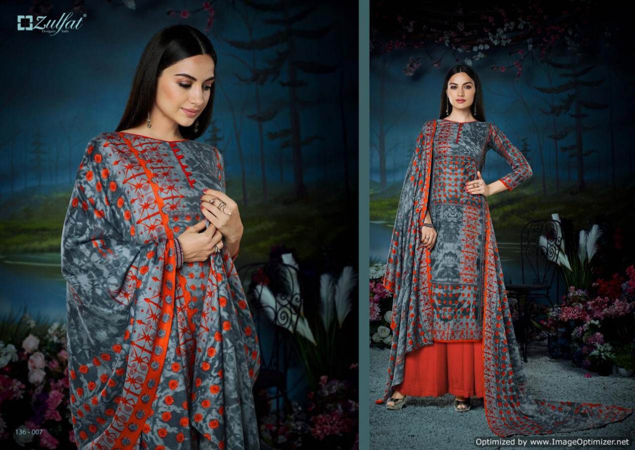 Zulfat Winter Fantasy 2 Pure Pashmina Designer Party Wear Dress Material
